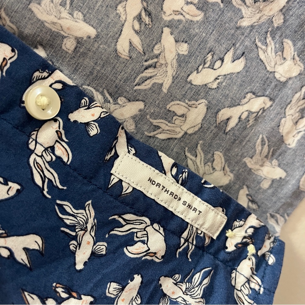 Goodfellow Koi Fish Pattern Shirt Euc - image 6